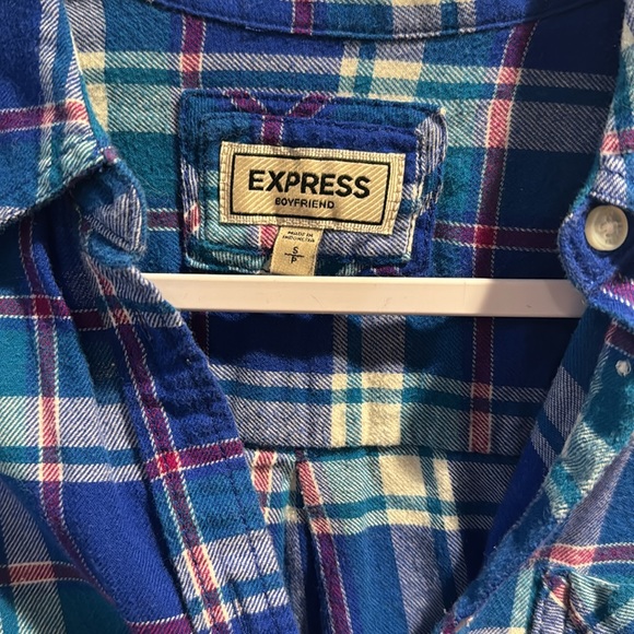 Express Cotton “Flannel” Button Down Top - Picture 3 of 6
